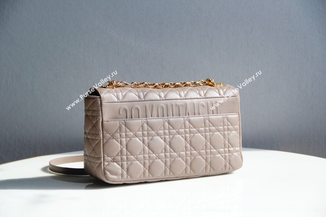 Dior Large Caro Chain Bag in Soft Cannage Calfskin Warm Taupe 2024 (DMZ-24052218)