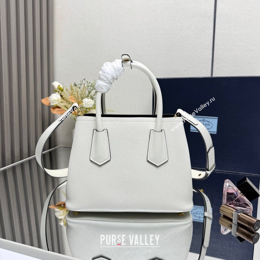 Prada Double small Saffiano leather bag White 2025 1BG443 0929 (YZ-250929055)