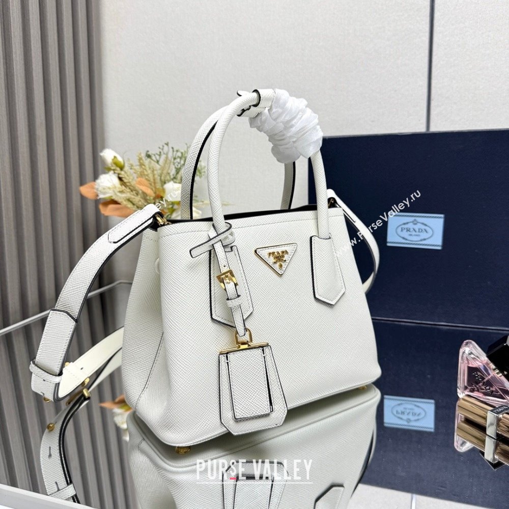 Prada Double small Saffiano leather bag White 2025 1BG443 0929 (YZ-250929055)