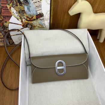 Hermes CHAINE DANCRE To Go Wallet in Original Epsom Leather Etouple/Silver 2024(Full Handmade) (XYA-24121913)