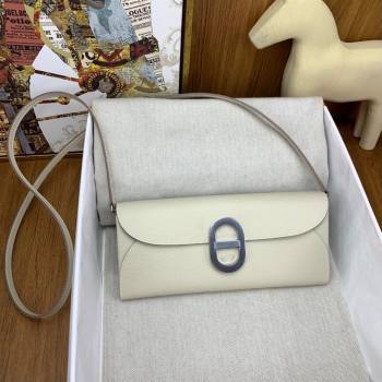 Hermes CHAINE DANCRE To Go Wallet in Original Epsom Leather Milk Shake White/Silver 2024(Full Handmade) (XYA-24121915)