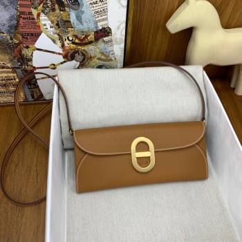 Hermes CHAINE DANCRE To Go Wallet in Original Epsom Leather Milk Shake Brown/Gold 2024(Full Handmade) (XYA-24121918)