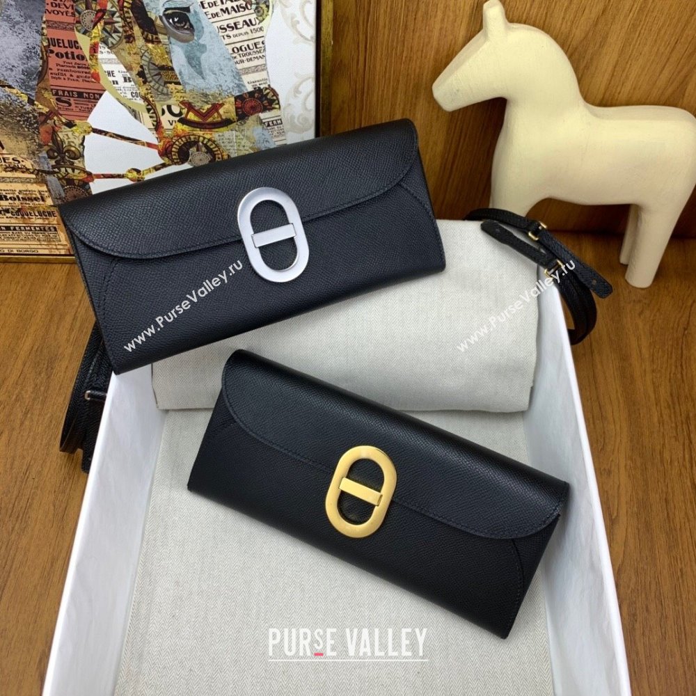 Hermes CHAINE DANCRE To Go Wallet in Original Epsom Leather Black/Gold 2024(Full Handmade) (XYA-24121920)