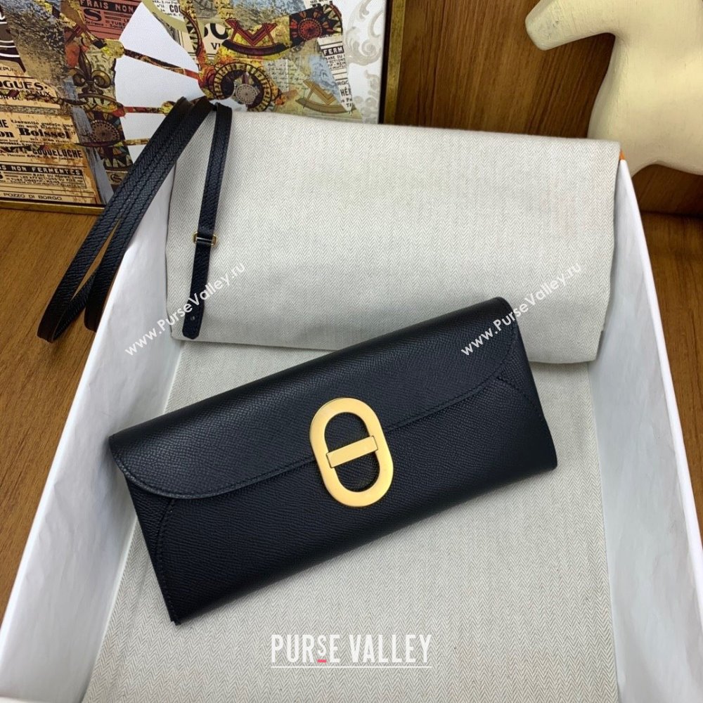 Hermes CHAINE DANCRE To Go Wallet in Original Epsom Leather Black/Gold 2024(Full Handmade) (XYA-24121920)