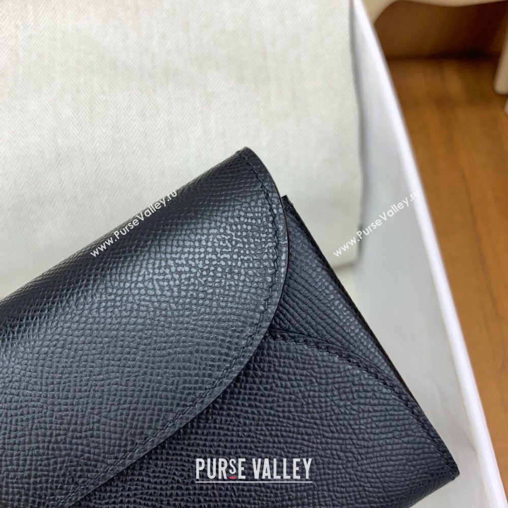 Hermes CHAINE DANCRE To Go Wallet in Original Epsom Leather Black/Gold 2024(Full Handmade) (XYA-24121920)