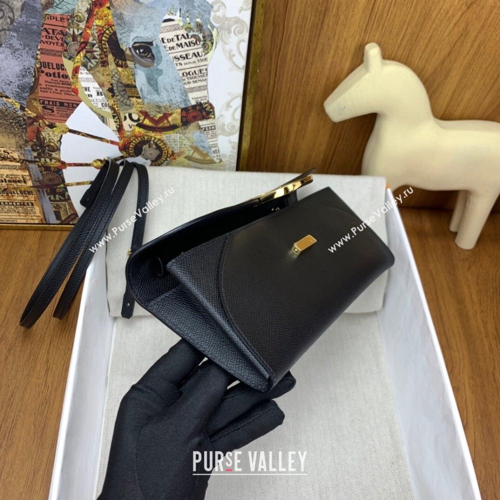 Hermes CHAINE DANCRE To Go Wallet in Original Epsom Leather Black/Gold 2024(Full Handmade) (XYA-24121920)