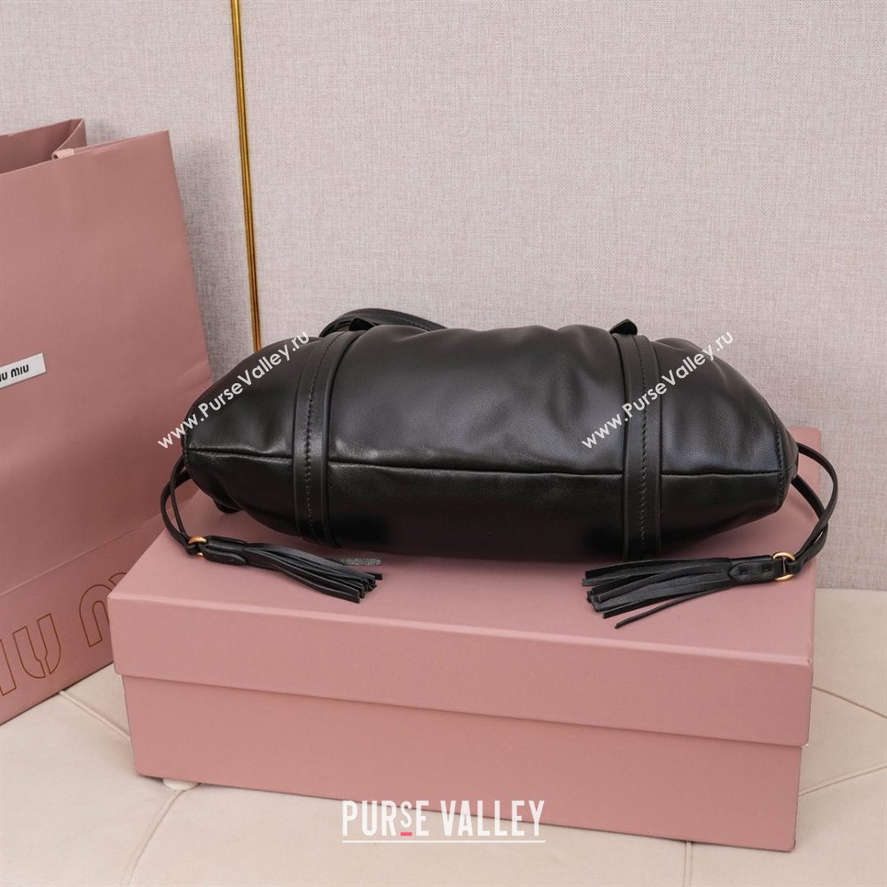 Miu Miu Small Joie Nappa Leather Bag 5BG306 Black 2024 (MHUI-24121902)