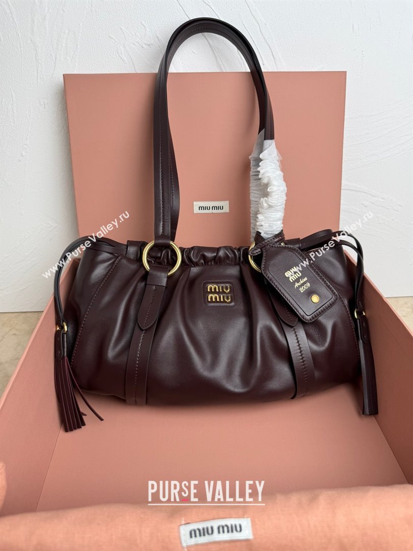 Miu Miu Small Joie Nappa Leather Bag 5BG306 Briarwood 2024 (MHUI-24121903)