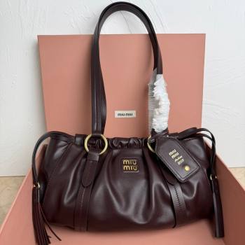 Miu Miu Small Joie Nappa Leather Bag 5BG306 Briarwood 2024 (MHUI-24121903)