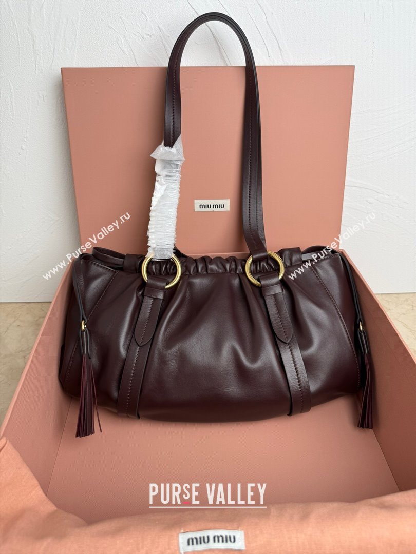 Miu Miu Small Joie Nappa Leather Bag 5BG306 Briarwood 2024 (MHUI-24121903)