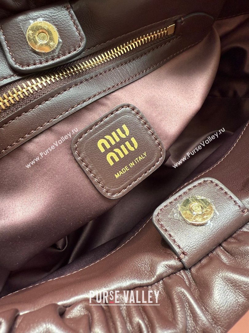 Miu Miu Small Joie Nappa Leather Bag 5BG306 Briarwood 2024 (MHUI-24121903)