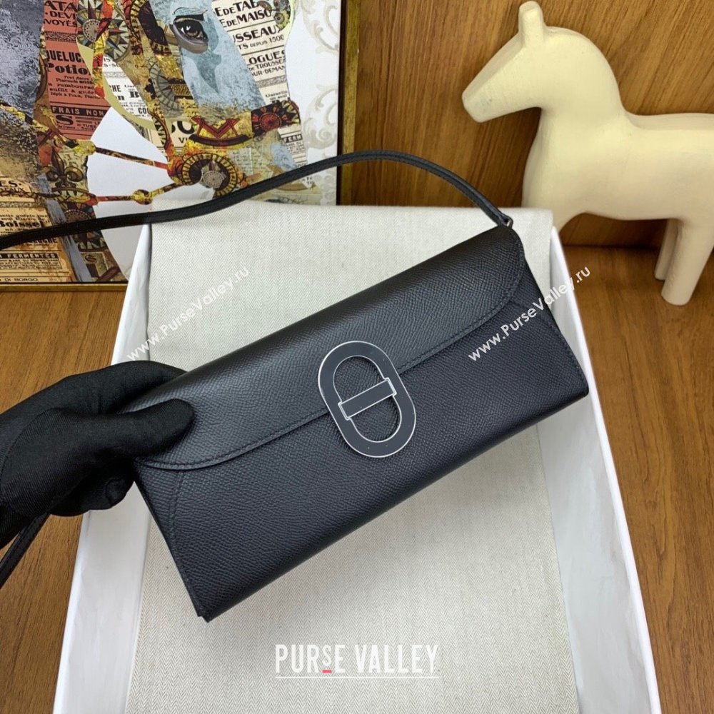 Hermes CHAINE DANCRE To Go Wallet in Original Epsom Leather All Black 2024(Full Handmade) (XYA-24121910)