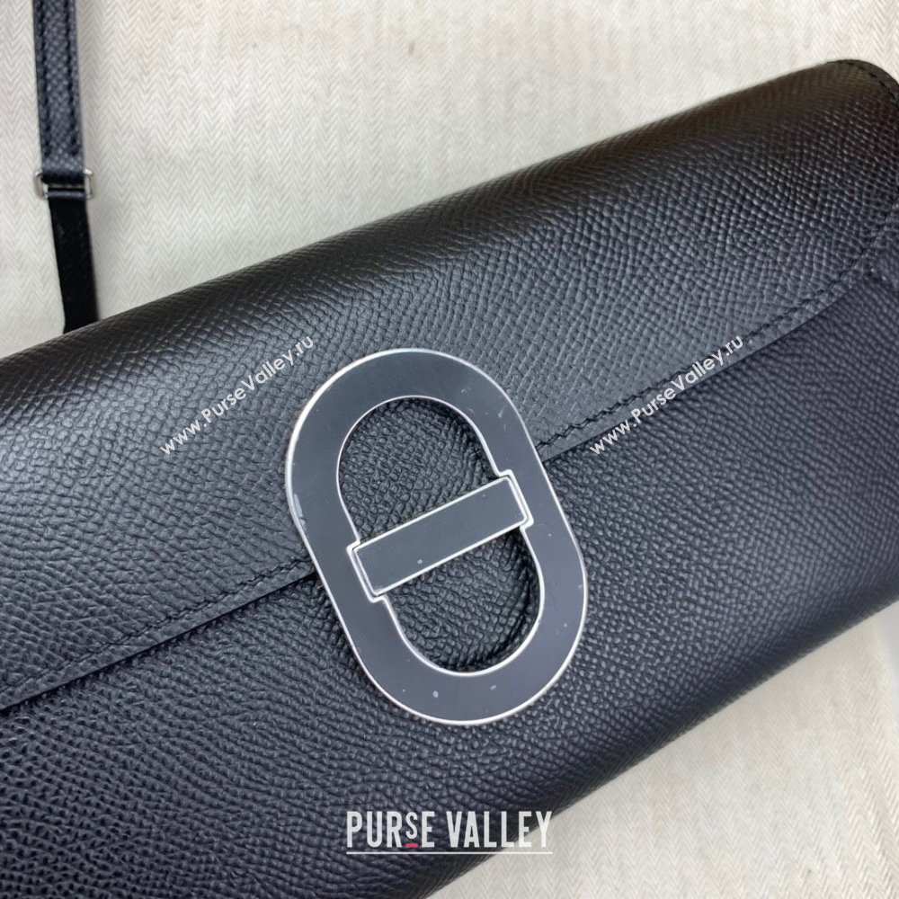 Hermes CHAINE DANCRE To Go Wallet in Original Epsom Leather All Black 2024(Full Handmade) (XYA-24121910)