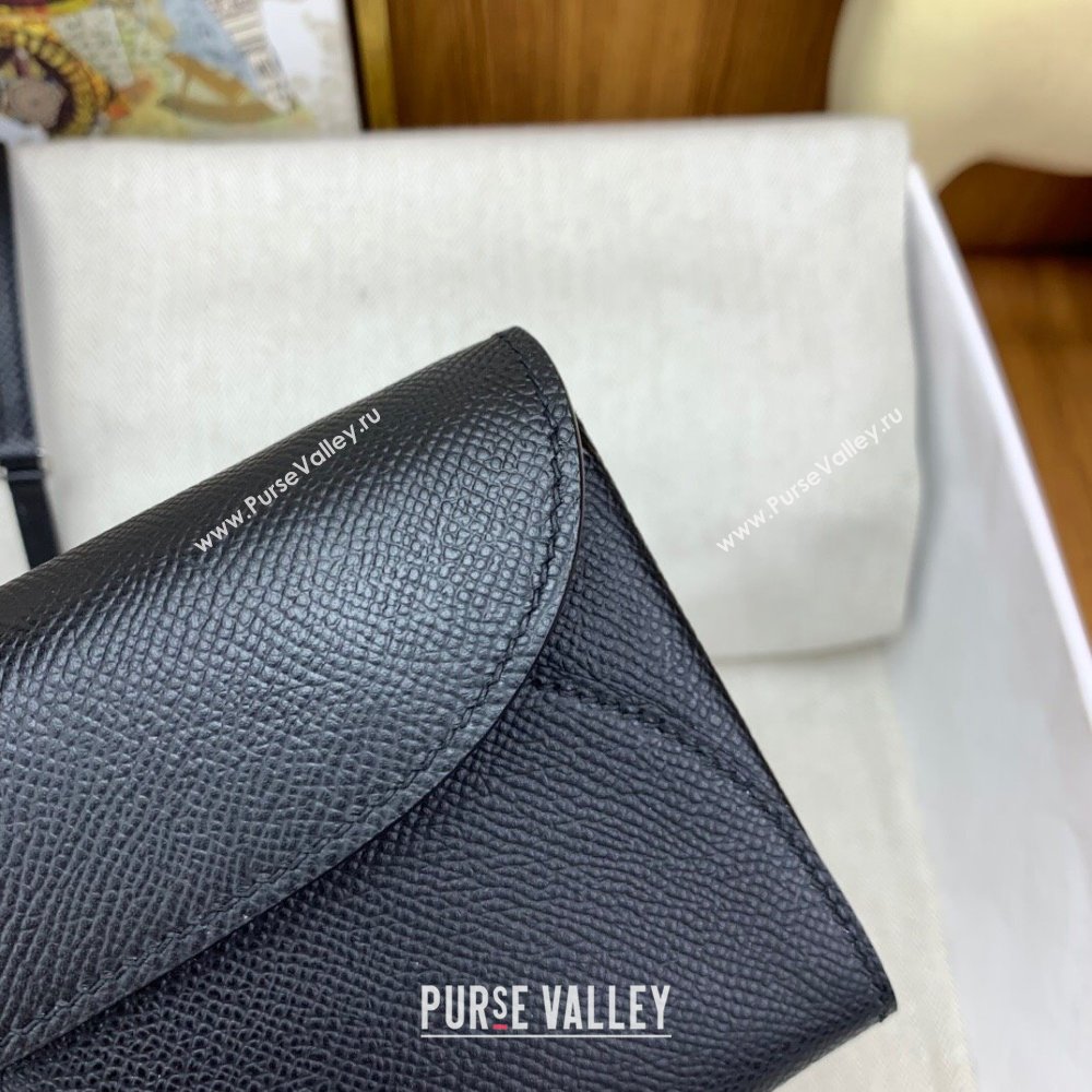 Hermes CHAINE DANCRE To Go Wallet in Original Epsom Leather All Black 2024(Full Handmade) (XYA-24121910)