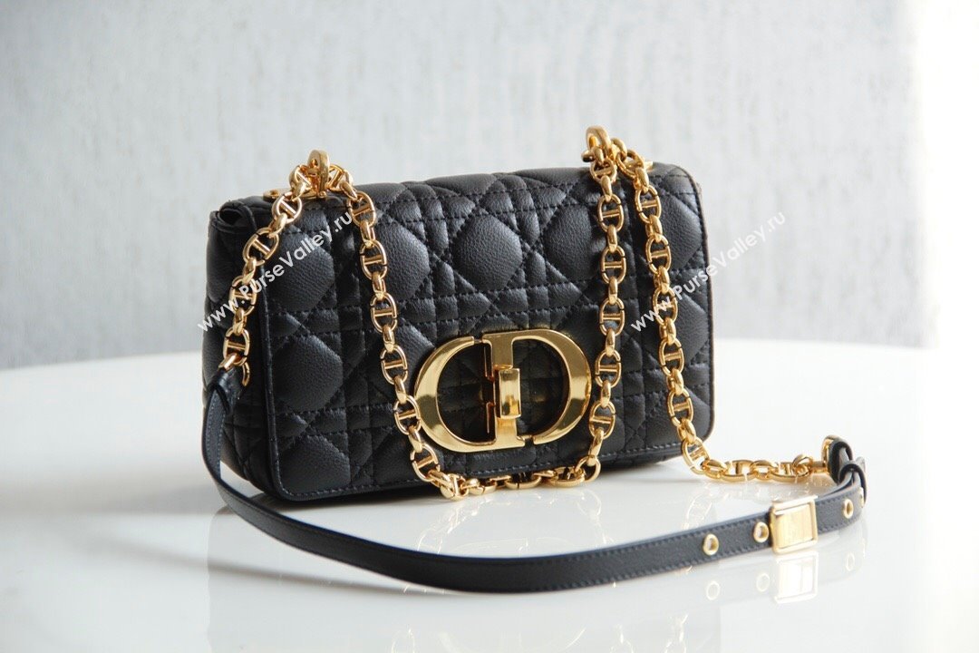 Dior Small Caro Chain Bag in Soft Cannage Calfskin Black 2024 (DMZ-24052219)