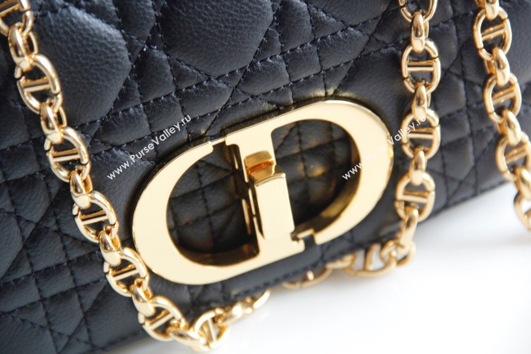 Dior Small Caro Chain Bag in Soft Cannage Calfskin Black 2024 (DMZ-24052219)