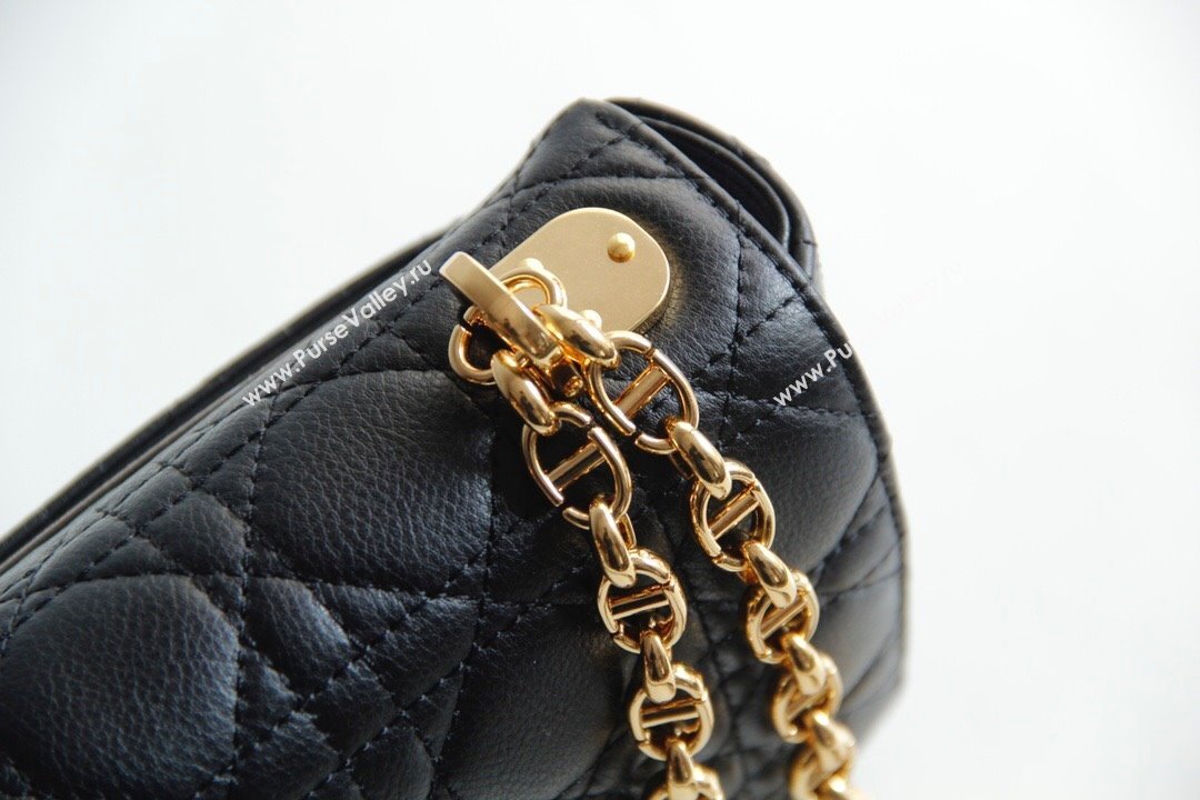 Dior Small Caro Chain Bag in Soft Cannage Calfskin Black 2024 (DMZ-24052219)