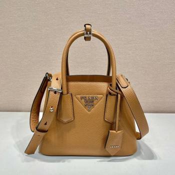 Prada Double small Grained leather bag Brown 2025 1BG443 0929 (YZ-250929056)
