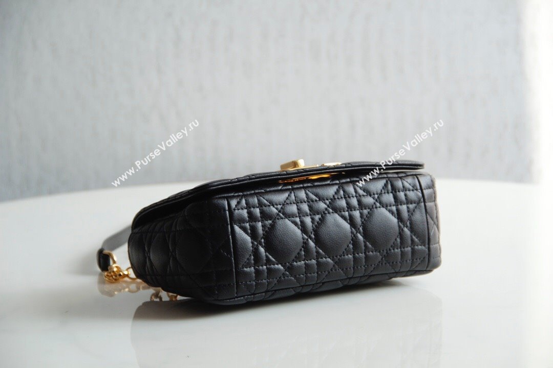 Dior Small Caro Chain Bag in Soft Cannage Calfskin Black 2024 (DMZ-24052219)