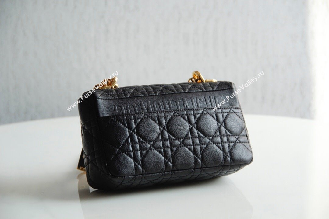 Dior Small Caro Chain Bag in Soft Cannage Calfskin Black 2024 (DMZ-24052219)