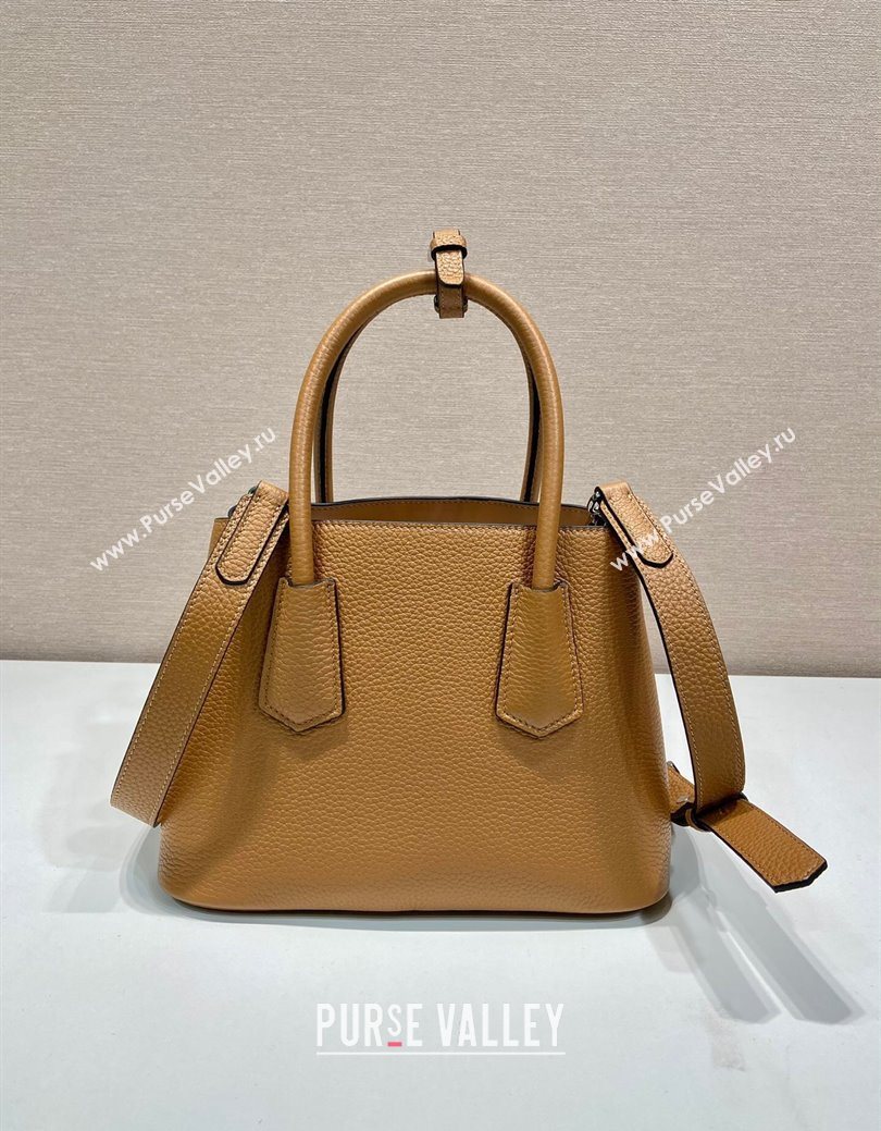 Prada Double small Grained leather bag Brown 2025 1BG443 0929 (YZ-250929056)