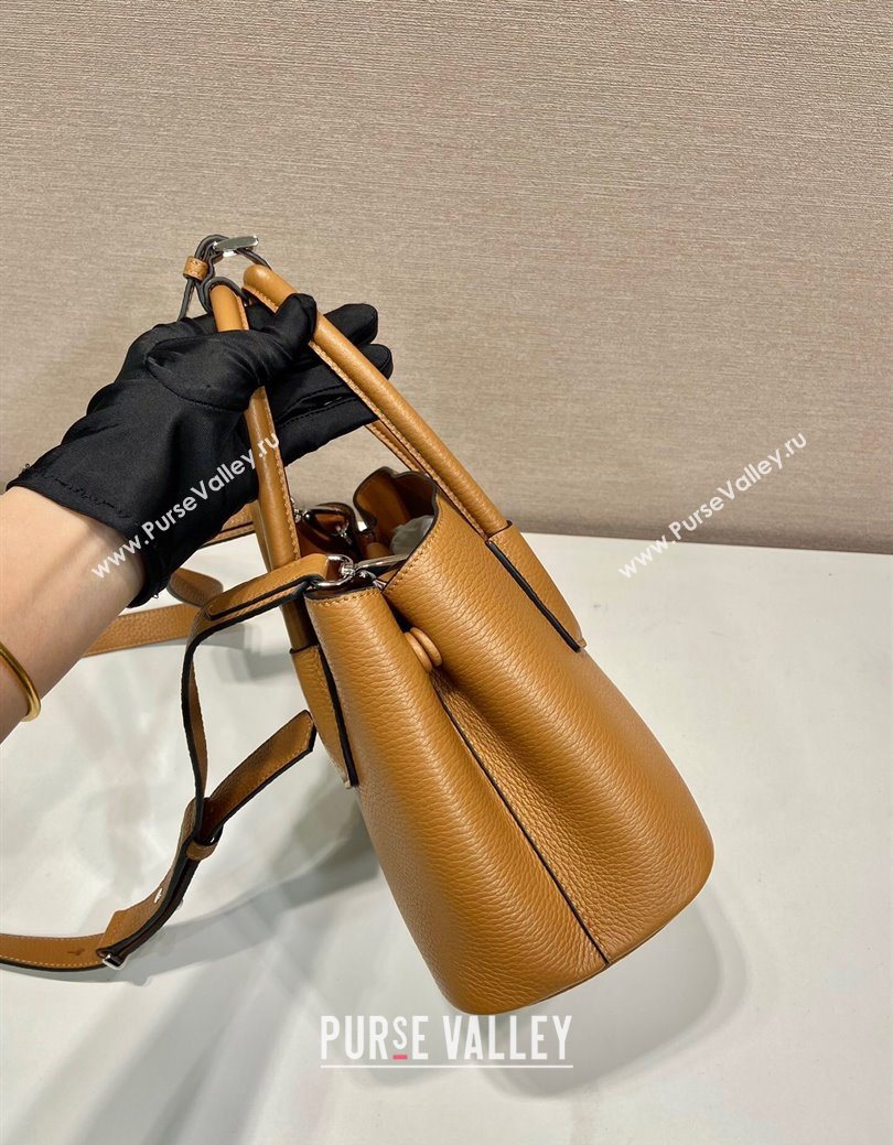Prada Double small Grained leather bag Brown 2025 1BG443 0929 (YZ-250929056)