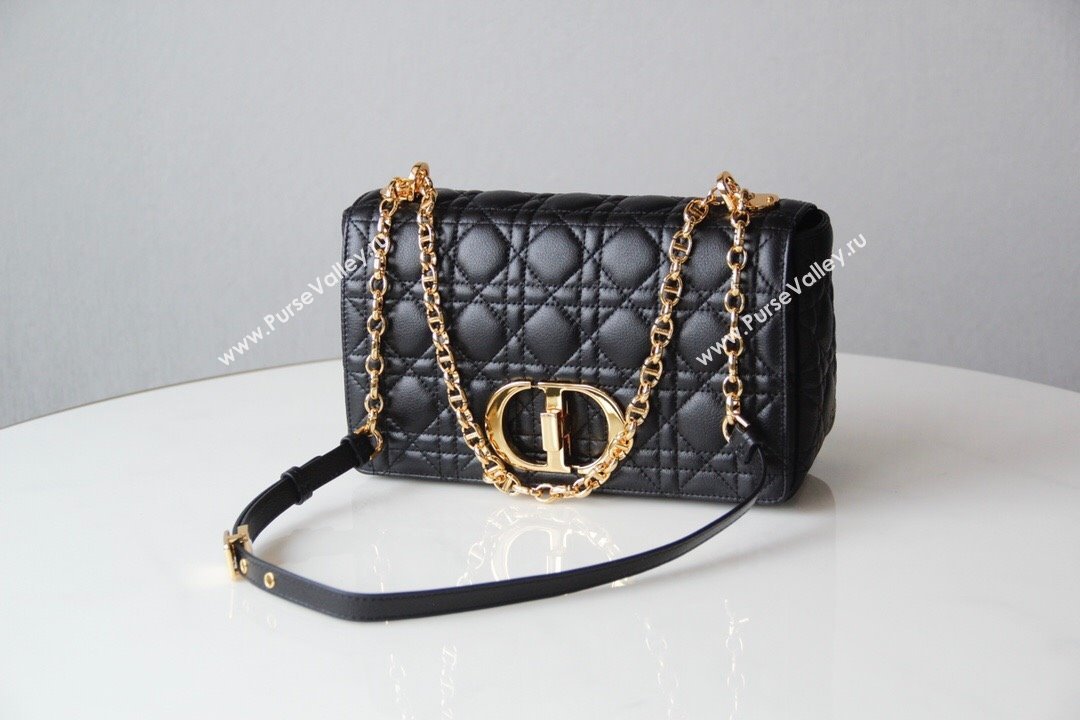 Dior Medium Caro Chain Bag in Soft Cannage Calfskin Black 2024 (DMZ-24052220)