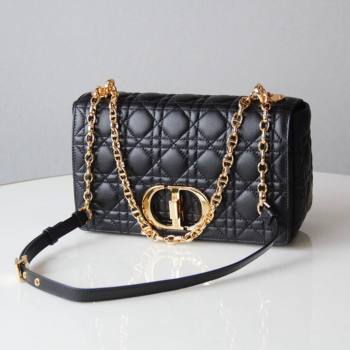 Dior Medium Caro Chain Bag in Soft Cannage Calfskin Black 2024 (DMZ-24052220)
