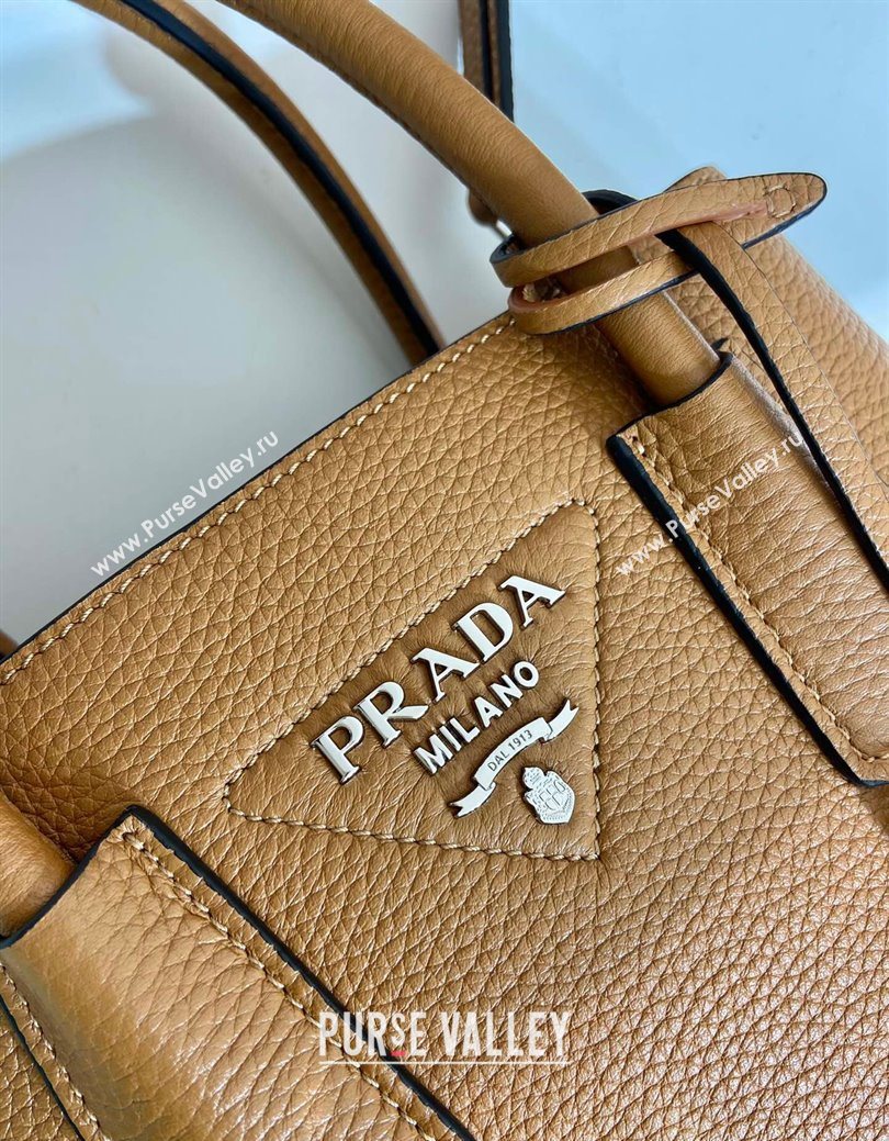 Prada Double small Grained leather bag Brown 2025 1BG443 0929 (YZ-250929056)