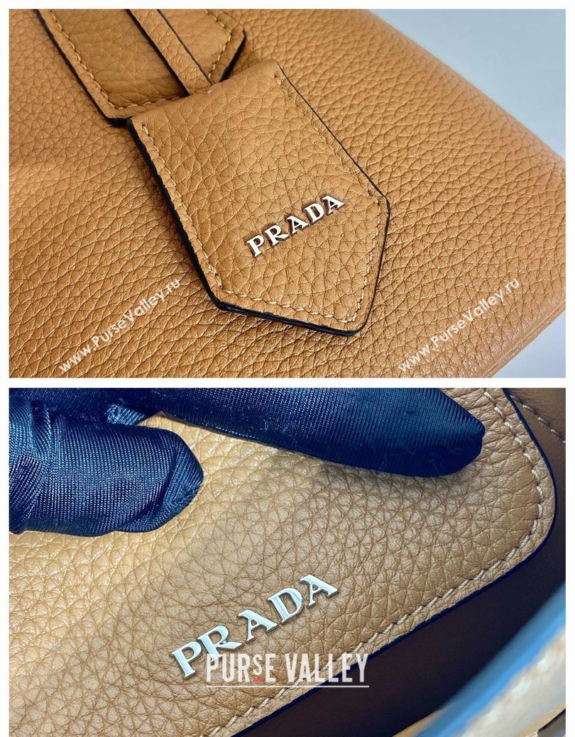 Prada Double small Grained leather bag Brown 2025 1BG443 0929 (YZ-250929056)