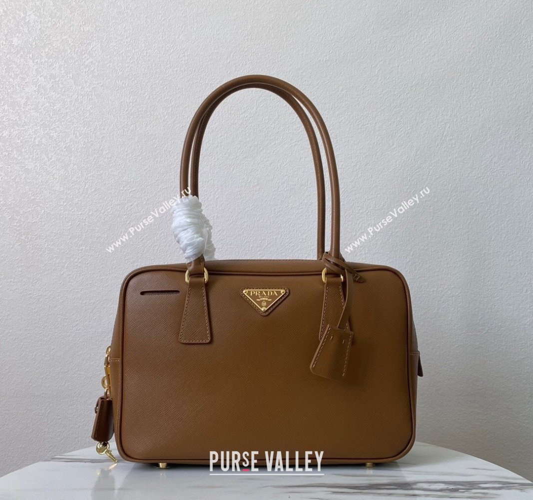 Prada Saffiano Leather Top Handle Bag 1BA328 Brown 2024 (YZ-240921048)