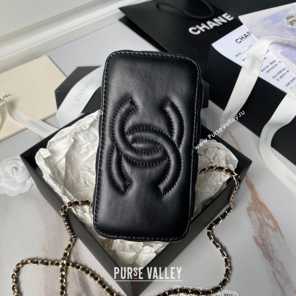 Chanel Lambskin Vanity Case Clutch with Chain AP3799 Black 2024 (YEZI-24071104 )