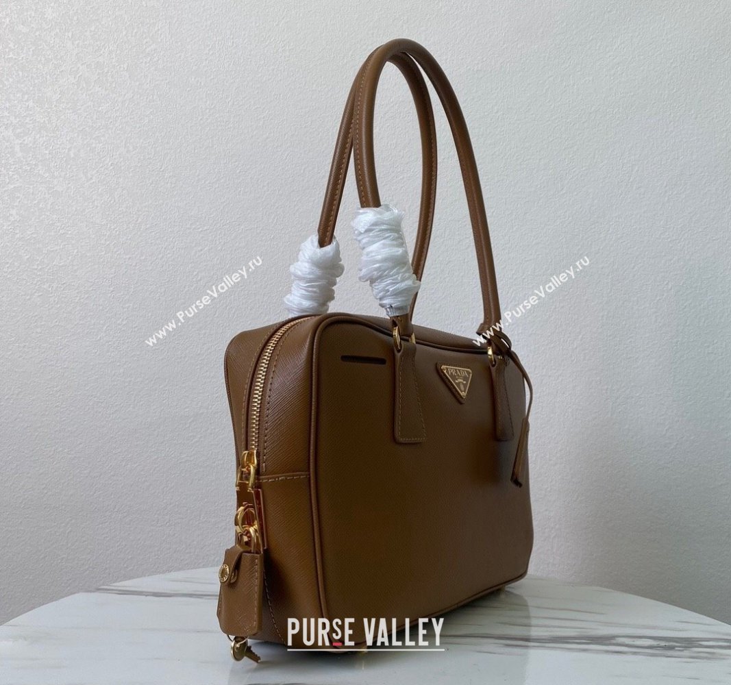 Prada Saffiano Leather Top Handle Bag 1BA328 Brown 2024 (YZ-240921048)