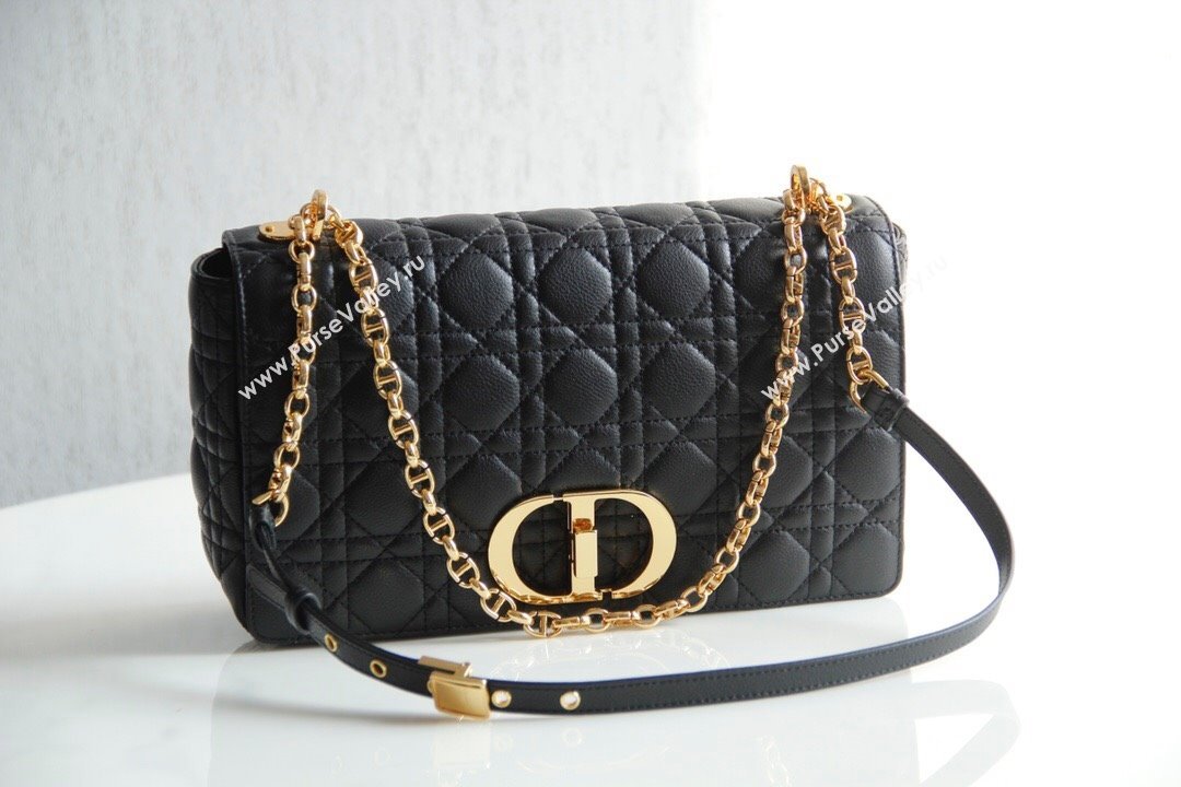 Dior Large Caro Chain Bag in Soft Cannage Calfskin Black 2024 (DMZ-24052221)