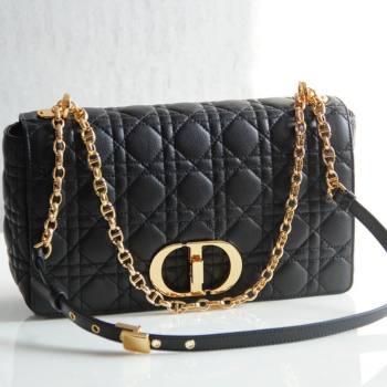 Dior Large Caro Chain Bag in Soft Cannage Calfskin Black 2024 (DMZ-24052221)