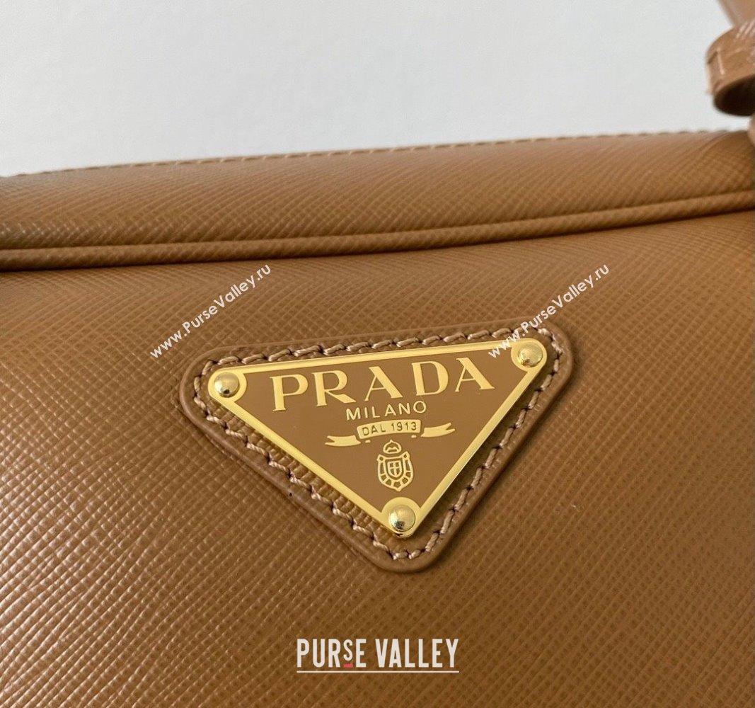 Prada Saffiano Leather Top Handle Bag 1BA328 Brown 2024 (YZ-240921048)