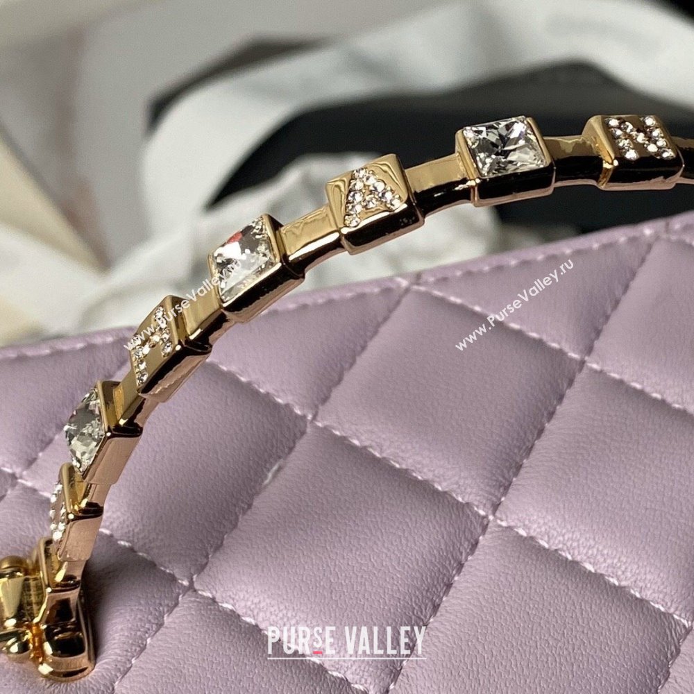 Chanel Lambskin Vanity Case Clutch with Chain AP3799 Light Purple 2024 (YEZI-24071102)