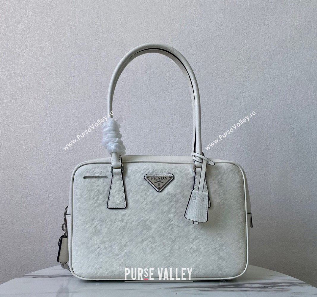 Prada Saffiano Leather Top Handle Bag 1BA328 White 2024 (YZ-240921047)