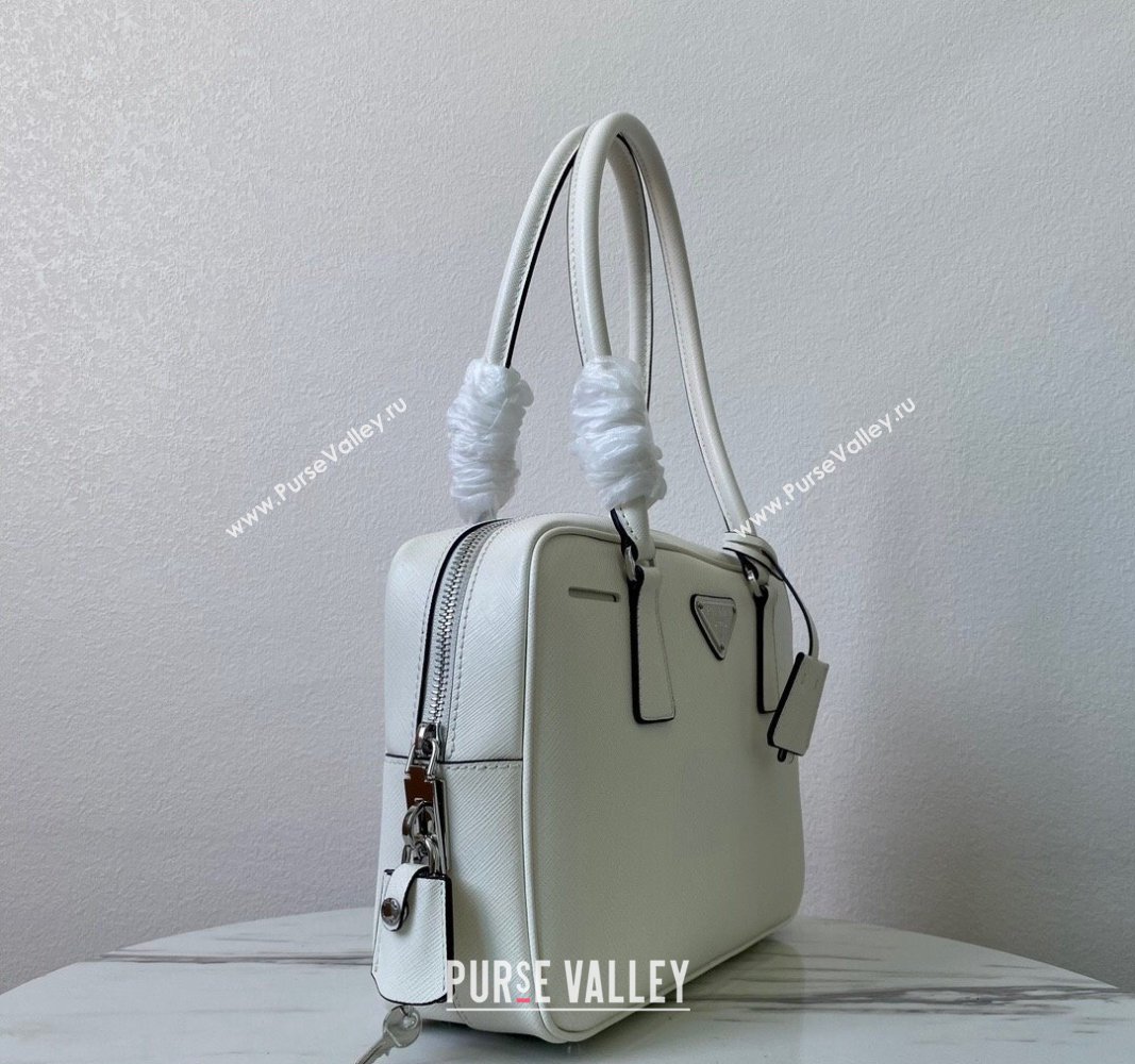 Prada Saffiano Leather Top Handle Bag 1BA328 White 2024 (YZ-240921047)