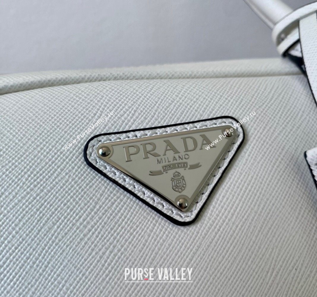 Prada Saffiano Leather Top Handle Bag 1BA328 White 2024 (YZ-240921047)