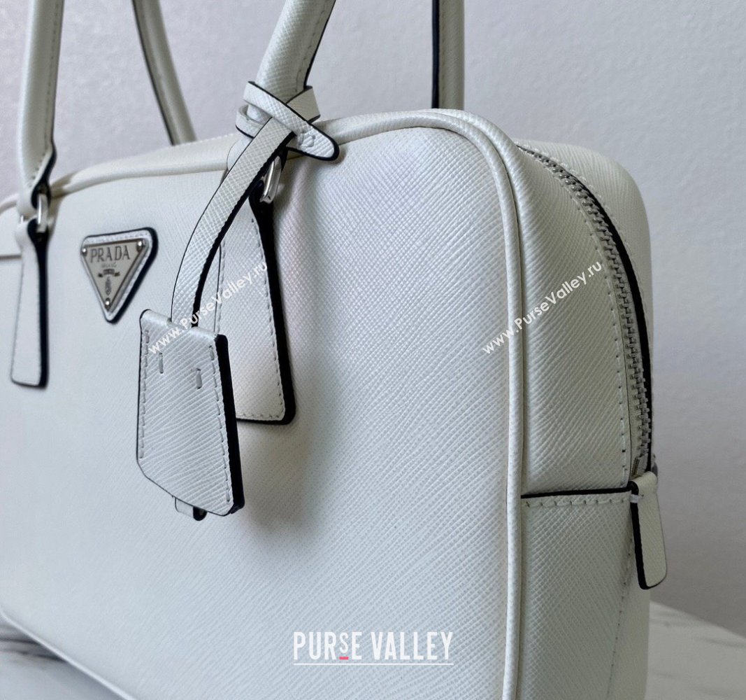 Prada Saffiano Leather Top Handle Bag 1BA328 White 2024 (YZ-240921047)