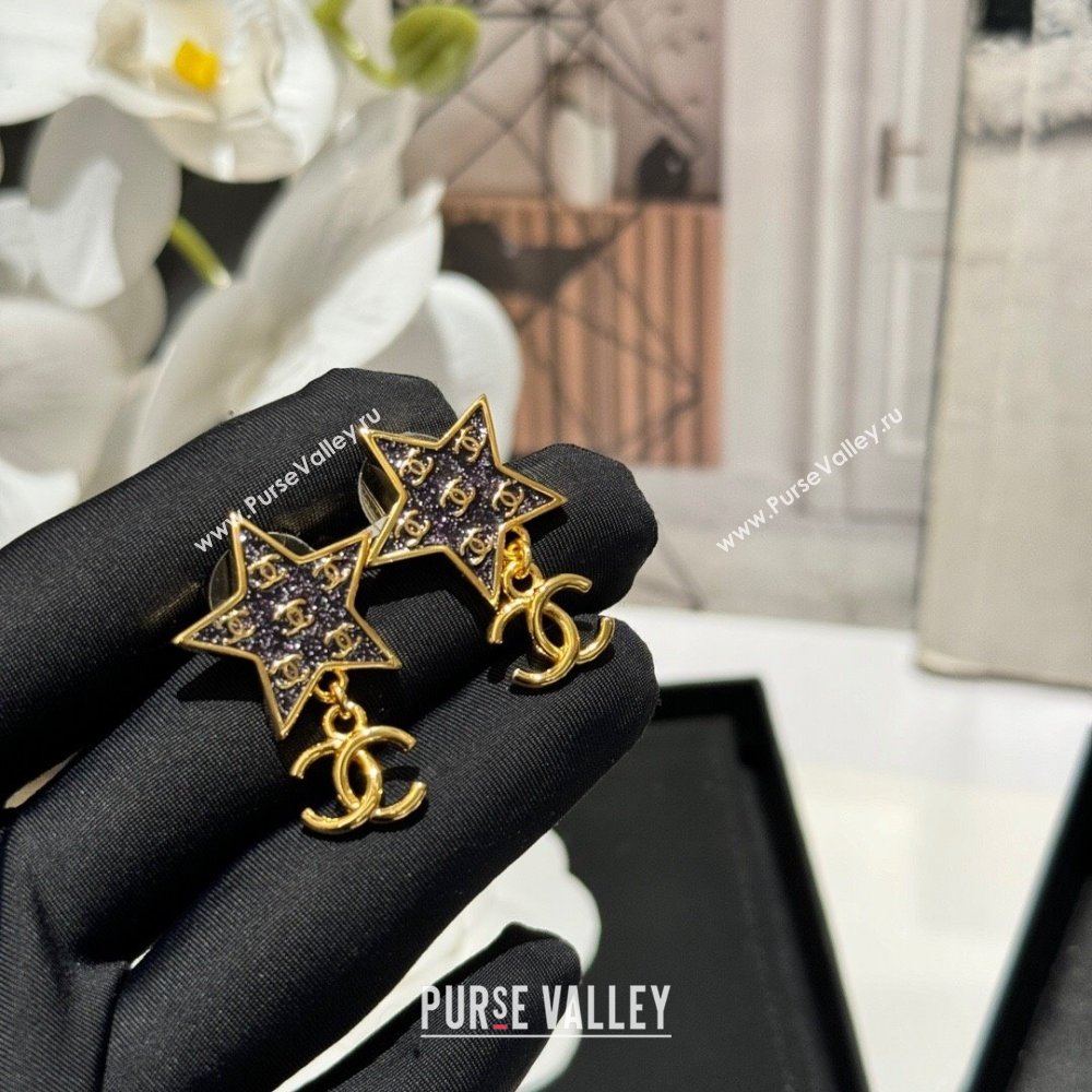 Chanel Star Earrings CH13033 Black 2024 (YF-24013033)