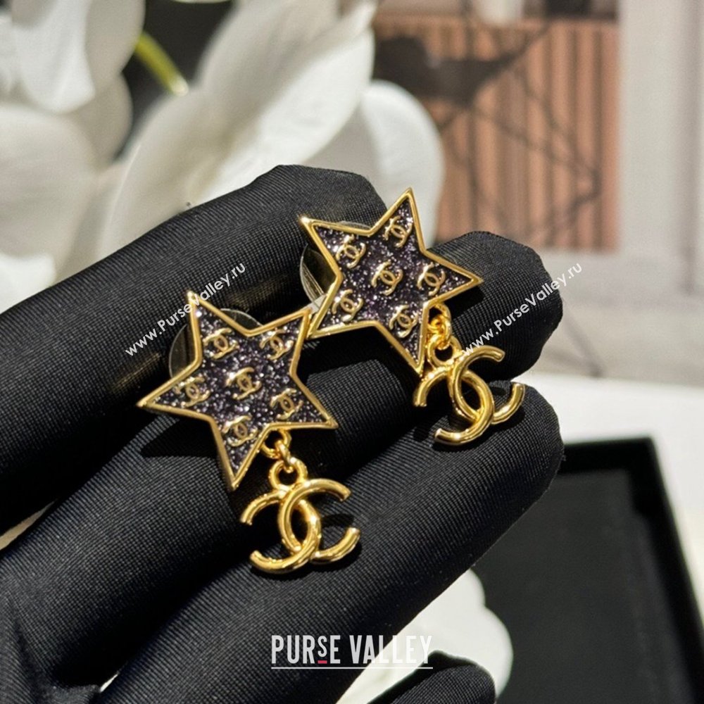 Chanel Star Earrings CH13033 Black 2024 (YF-24013033)