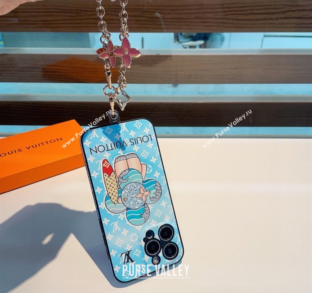 Louis Vuitton Vivienne Surfing iPhone Holder Blue 2025 0512 (SHI-250512148)