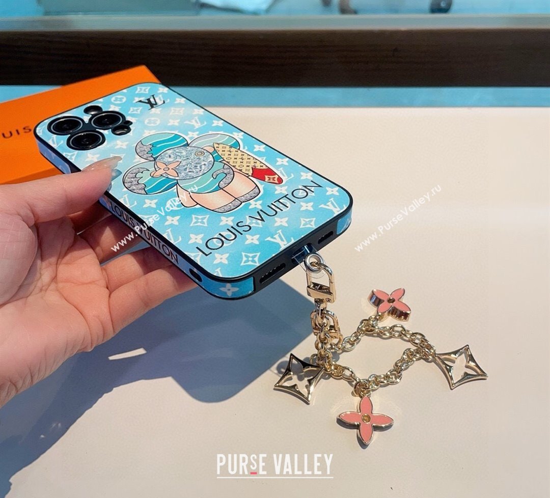 Louis Vuitton Vivienne Surfing iPhone Holder Blue 2025 0512 (SHI-250512148)