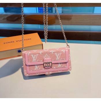 Louis Vuitton Embroidered iPhone Cover with Chain Light Pink 2025 0512 (SHI-250512150)