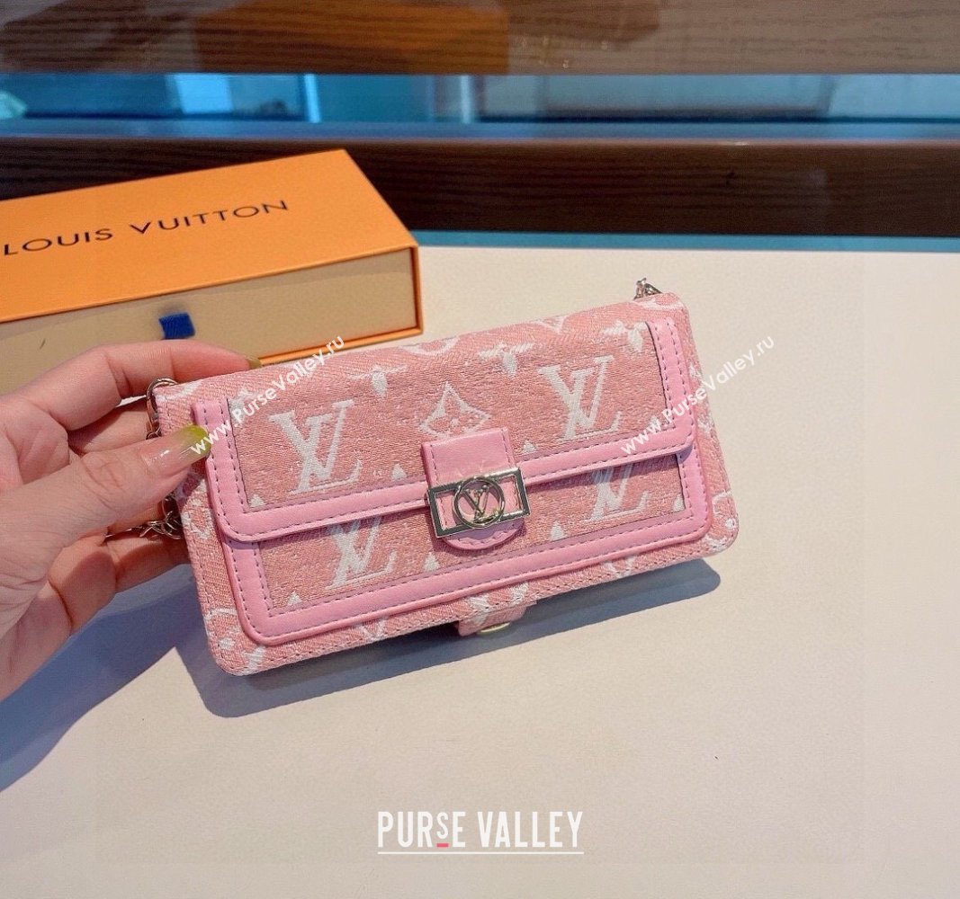 Louis Vuitton Embroidered iPhone Cover with Chain Light Pink 2025 0512 (SHI-250512150)