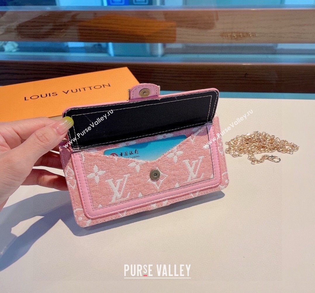 Louis Vuitton Embroidered iPhone Cover with Chain Light Pink 2025 0512 (SHI-250512150)