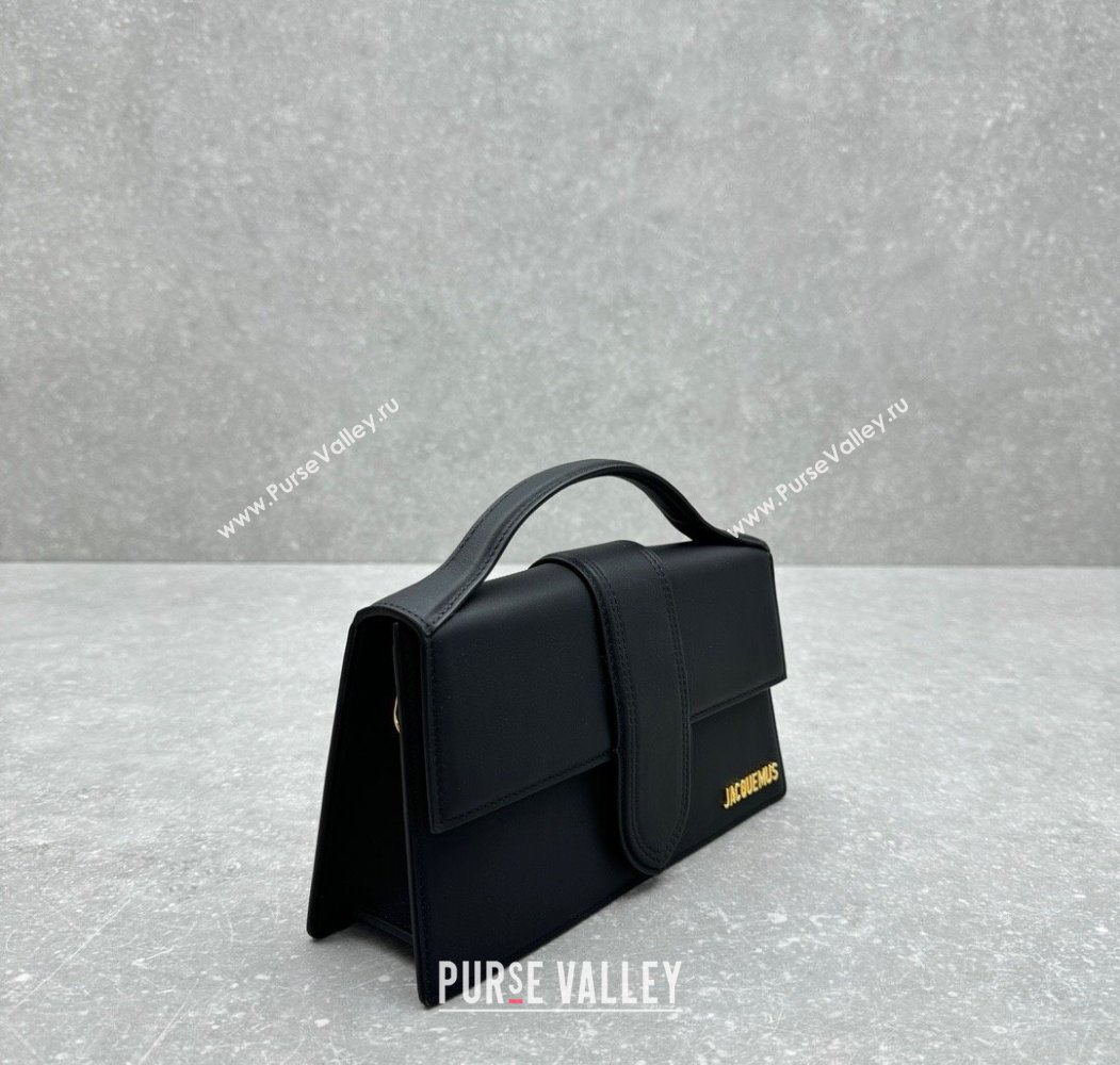 Jacquemus Le Bambino Medium Crossbody Bag in Calf Leather Black/Gold 2025 2056 (ningm-250804030)