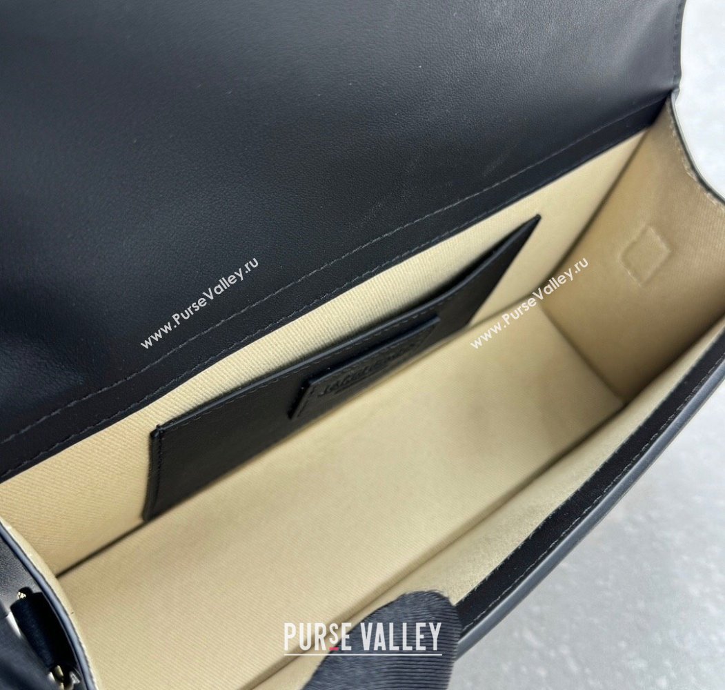 Jacquemus Le Bambino Medium Crossbody Bag in Calf Leather Black/Gold 2025 2056 (ningm-250804030)